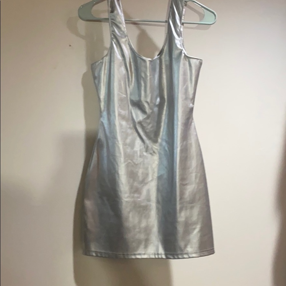 silver dress